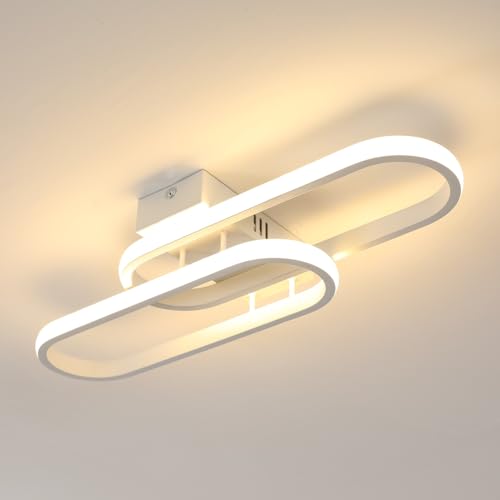 Toolight LED Deckenleuchte 32W 3600LM, 50cm LED Deckenleuchte Moderne, Deckenlampe Schlafzimmer Acryl für Wohnzimmer Schlafzimmer Küche Bad Balkon, Warmweiß 3000K, Weiß von Toolight