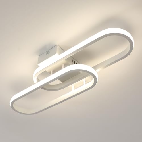 Toolight LED Deckenleuchte 32W 3600LM, 50cm LED Deckenleuchte Moderne, Deckenlampe Schlafzimmer Acryl Weiß für Wohnzimmer Schlafzimmer Küche Bad Balkon, Neutralweiß 4500K von Toolight