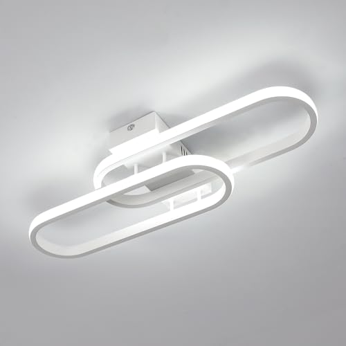 Toolight LED Deckenleuchte 32W 3600LM, 50cm LED Deckenleuchte Moderne, Deckenlampe Schlafzimmer Acryl Weiß für Wohnzimmer Schlafzimmer Küche Bad Balkon, 6500K Kaltweißes Licht von Toolight