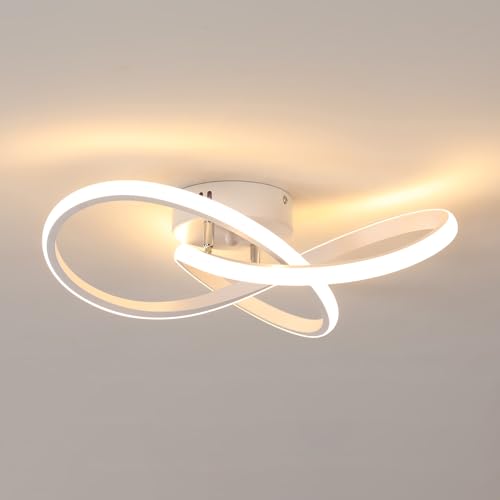 Toolight LED Deckenleuchte 38W, 4275LM Deckenlampe LED Moderne Warmweiß 3000K, Kreative Design Deckenleuchte Schlafzimmer 40cm für Wohnzimmer Küche Studio Badezimmer, Weiß von Toolight