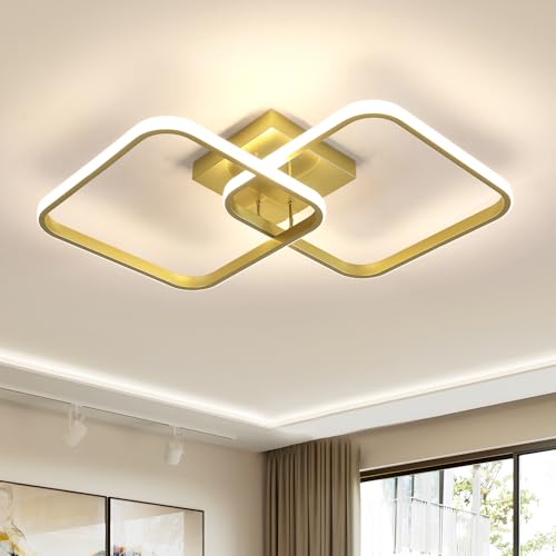 Toolight LED Deckenleuchte 42W 4725LM, Moderne 59cm Deckenlampe Quadratische 4500K Neutralweiß, Deckenbeleuchtung Lampen Acryl für Schlafzimmer Wohnzimmer Küche Badezimmer Korridor, Gold Toolight LED Deckenleuchte 42W 4725LM, Moderne 59cm Deckenlampe Quadratische 4500K Neutralweiß, Deckenbeleuchtung Lampen Acryl für Schlafzimmer Wohnzimmer Küche Badezimmer Korridor, Gold von Toolight