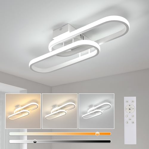 Toolight LED Deckenleuchte Dimmbar mit Fernbedienung 3000K-6500K, LED Deckenlampe 32W 3600LM, 50cm Deckenlampe Wohnzimmer Moderne für Wohnzimmer Schlafzimmer Küche Bad Balkon, Weiß von Toolight