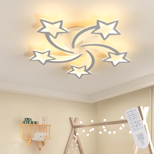 Toolight LED Deckenleuchte Modern, 50W 6200LM Weiß Deckenlampe Wohnzimmer Dimmbar mit Fernbedienung 3000K-6500K, Deckenlampe für Kinderzimmer, Schlafzimmer, Küche, Ø65cm von Toolight