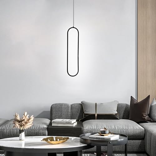 Toolight Pendelleuchte LED, 1 Flammig Hängelampe Schwarz Wohnzimmer Modern, LED Pendelleuchte für Schlafzimmer Esszimmer Küche, Kaltweiß, Höhenverstellbar von Toolight