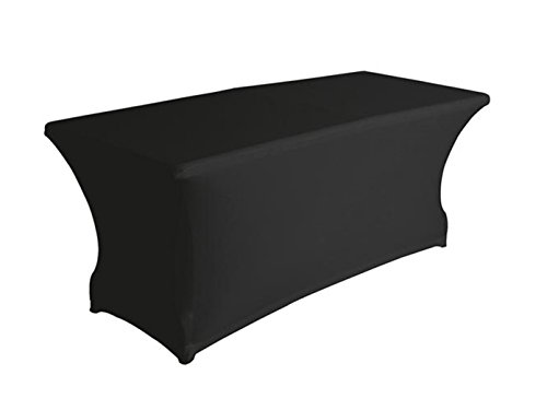 Stabiler Gartentisch Klapptisch aus Kunststoff mit schwarzer Stretch Husse von TOOLLAND