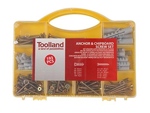 Toolland HAS10 Dübel- und Spannplattenschrauben-Set- 193-teilig von Toolland