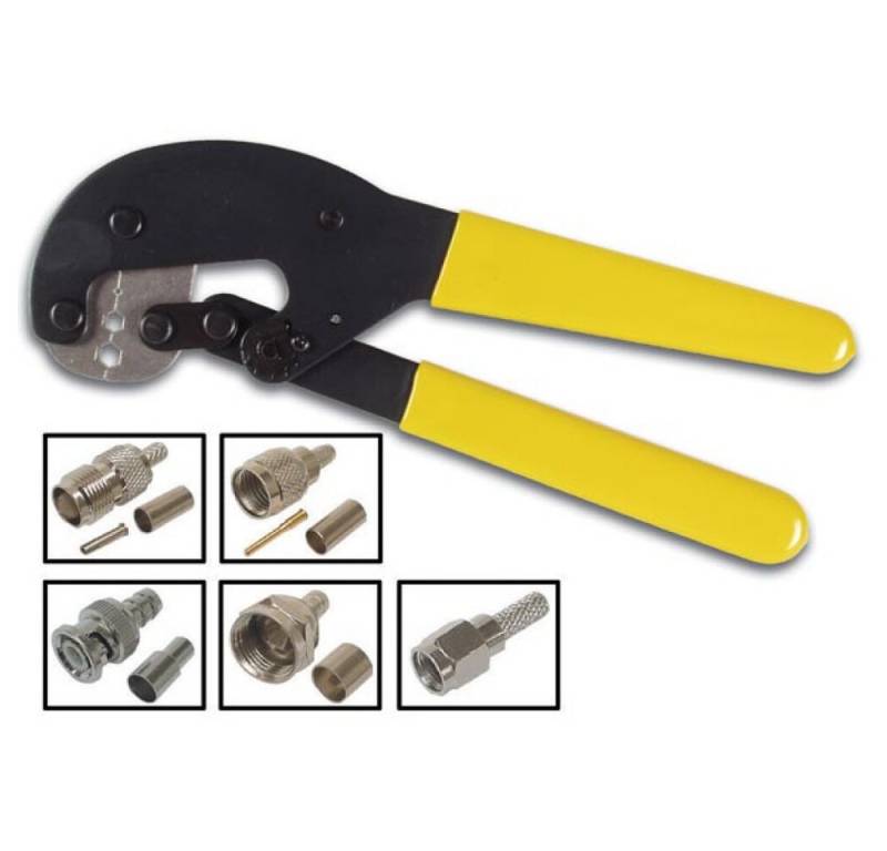 Toolland Abisolierzange CRIMPZANGE FÜR F- & BNC-STECKVERBINDER, 1-tlg. von Toolland