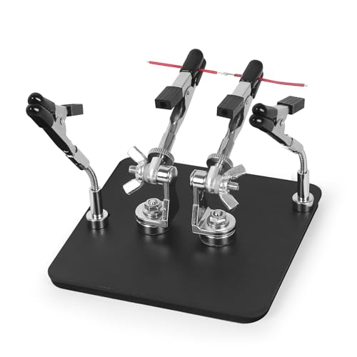 Kompakte 4-Arm Löthilfe Dritte Hand mit Magnetbasis, 360° Verstellbarer PCB-Halter, Tragbarer Dritte-Hand Löteständer für Elektronik, Kfz-Reparatur & Modellbauarbeiten von Toolour