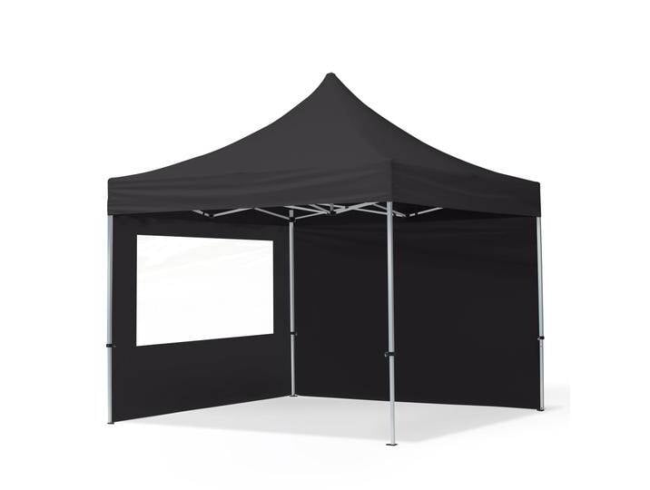 3x3m Aluminium Faltpavillon, inkl. 2 Seitenteile, schwarz - (59015) von Toolport
