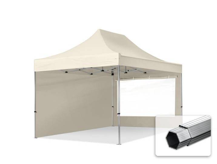 3x4,5m Aluminium Faltpavillon, inkl. 2 Seitenteile, creme - (600208) von Toolport