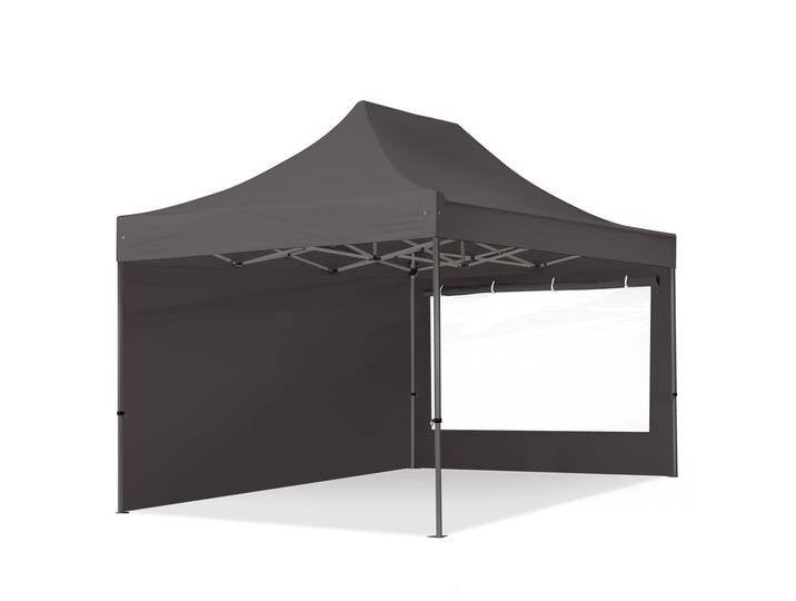 3x4,5m Stahl Faltpavillon, inkl. 2 Seitenteile, dunkelgrau - (600054) von Toolport