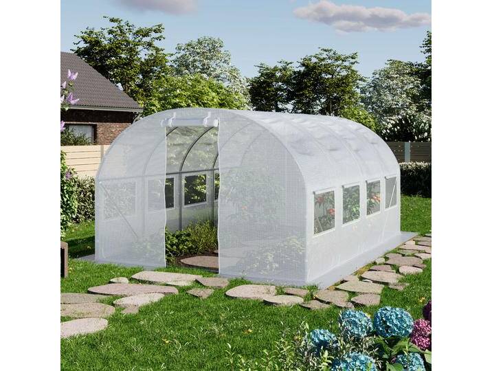 3x4m Foliengewächshaus, PE-Plane, weiß - (8941) von Toolport