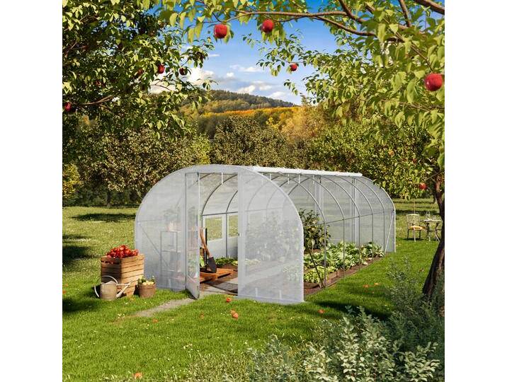 3x6m Foliengewächshaus, PE-Plane, weiß - (8997) von Toolport