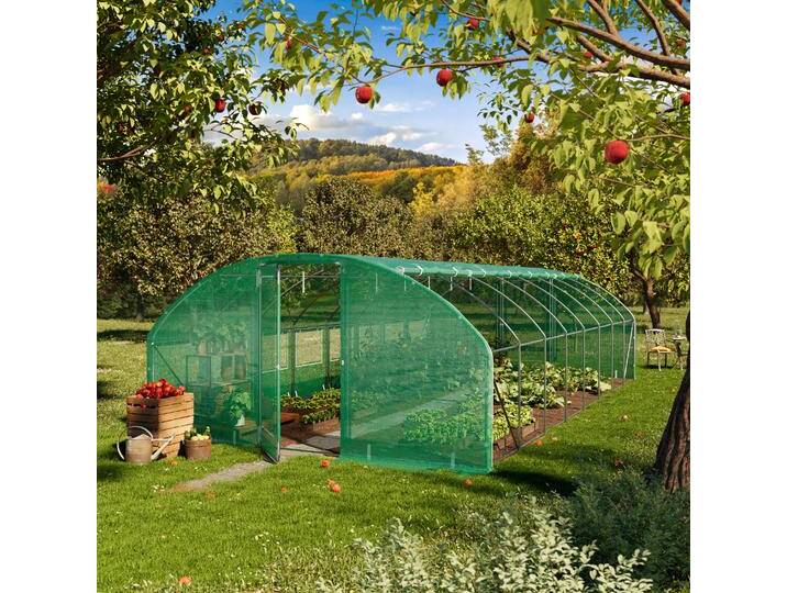 4x8m Foliengewächshaus, PE-Plane, grün - (8993) von Toolport