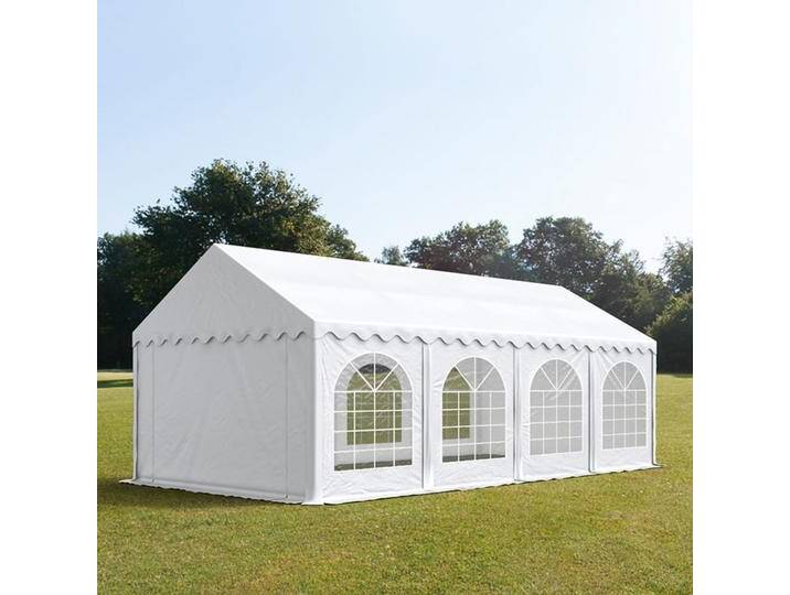 4x8m Partyzelt, PVC-Plane, weiß, mit Bodenrahmen - (7336) von Toolport