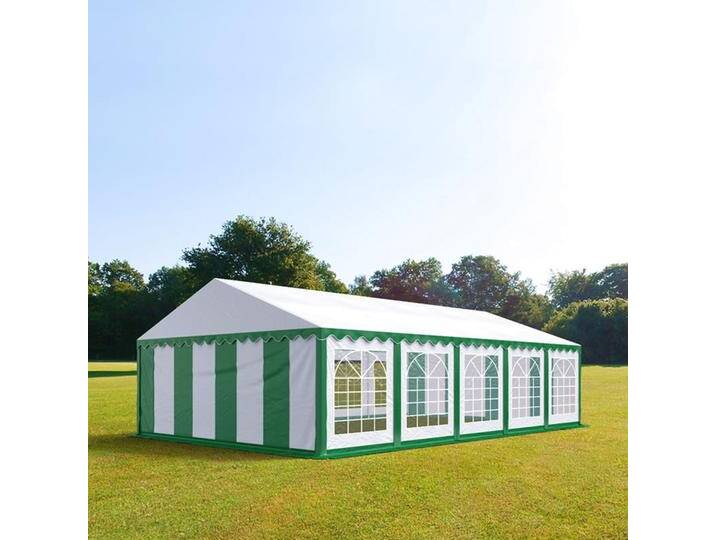 5x10m Partyzelt, PVC-Plane, grün-weiß - (6116) von Toolport
