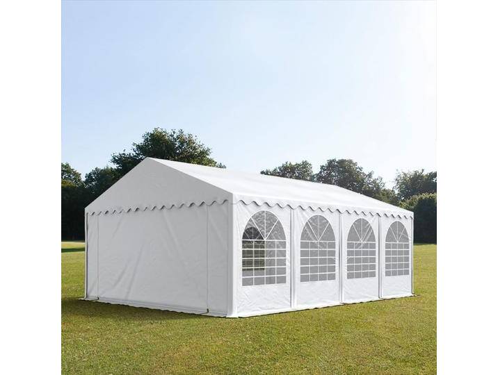 5x8m Partyzelt, PVC-Plane, weiß, mit Bodenrahmen - (8522BL) von Toolport