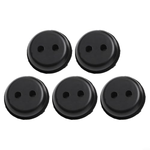 2-Loch-Kraftstofftankleitungstüllen, 5 Stück, schwarzes Gummi für Rasenmäher und Trimmer-Anwendungen (5 Stück) von ToolsEvery
