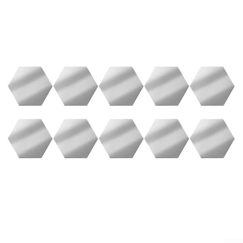 24 sechseckige Spiegel-Wandfliesen, stilvolle Acryl-Aufkleber für moderne Wohnkultur mit einfacher Installation (M 24pcs Silber) von ToolsEvery