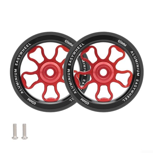 70 mm Klapprad, einfaches Rad, zusammenklappbares Auto, Aluminiumlegierung, Gummi, glatte und effiziente Fahrt für Brompton für 3Sixty (rot) von ToolsEvery