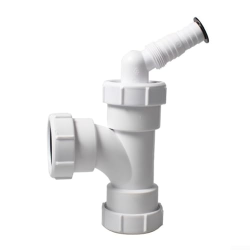 Abflussrohr für Küchenspüle, 40 mm, PVC, T-Design mit 3-Wege-Verbindung für optimalen Durchfluss von ToolsEvery