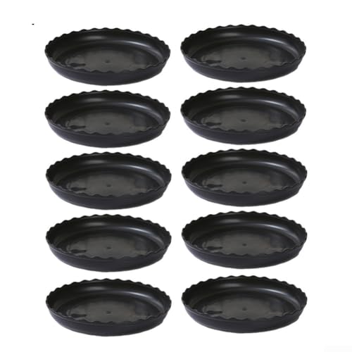 Blumentopf-Tablett 10 Stück mit fahrbarem Chassisboden für einfache Verwendung im Innen- und Außenbereich (schwarz) von ToolsEvery