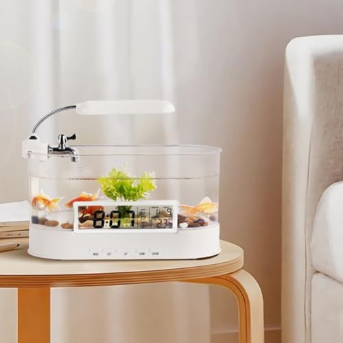 Bunte Mini-Fischtank-Uhr und Lampe: beruhigende LED-Lichter und intelligente Funktionen von ToolsEvery