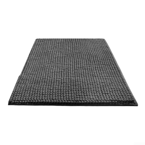 Chenille-Badematte aus Plüsch, 50 x 80 cm, schnell trocknend und weich für mehr Komfort in Ihrem Badezimmer oder Ihrer Küche (dunkelgrau) von ToolsEvery