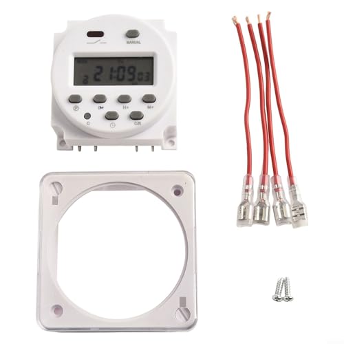 Digitale Zeitschaltuhr für Außenbeleuchtung und Haushaltsgeräte, programmierbar, 16 Ein-/Aus-Einstellungen mit automatischer Zeitfehlerkorrektur (12 V) von ToolsEvery