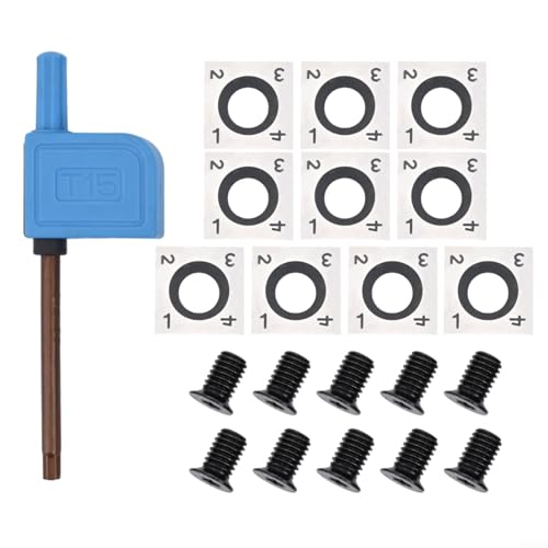 Drehmaschinen-Werkzeug-Set mit 10 Stück 14 mm Hartmetall-Einsätzen und Schraubenschlüsseln für professionelle Holzbearbeitung von ToolsEvery