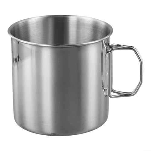 Edelstahlbecher für den Außenbereich mit klappbarem Griff für Kaffee und Getränke, 260 ml bis 660 ml Fassungsvermögen (660 ml) von ToolsEvery