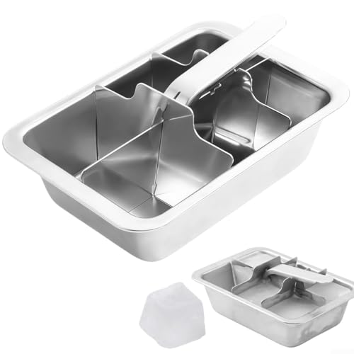 Eiswürfelform mit Deckel, Eiswürfelform aus Silikon, Eiswürfelform aus Edelstahl, kein Rissbildung oder Ausfallen von Materialien, Schnellgefrier-Technologie von ToolsEvery