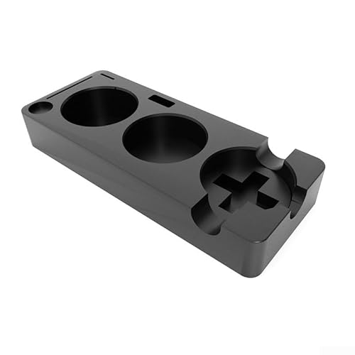 Espresso-Tampingstation, für Griffe von 51–54 mm oder 58 mm, Lederstruktur für Cafés, Küchen oder Bäckereien, schwarz (Der schwarze Peek) von ToolsEvery