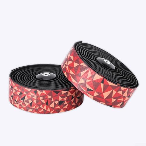 Fahrrad Lenkerband, 4 Rollen Rennrad Lenkerband, Atmungsaktiv Rutschfest Stoßdämpfend Fahrrad Bar Tape für Rennrad und Urban Bikes mit Lenker (Schwarz-Rot) von ToolsEvery