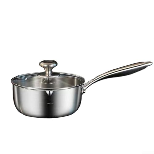 Functional Cookware Solution Milchtopf aus 316 Edelstahl mit Abdeckung aus gehärtetem Glas (18) von ToolsEvery
