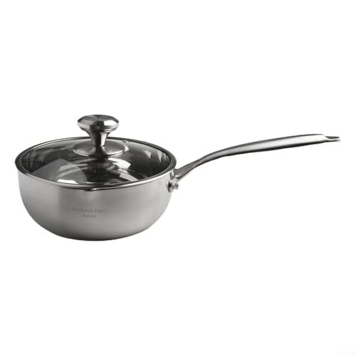 Functional Cookware Solution Milchtopf aus 316 Edelstahl mit Abdeckung aus gehärtetem Glas (20) von ToolsEvery