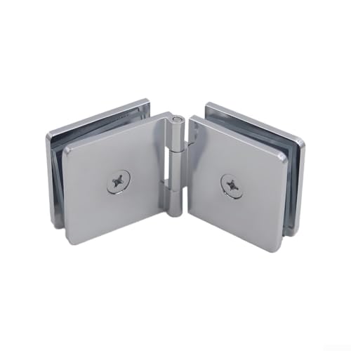Glastür-Scharnier für Badezimmertür, passt sicher für 812 mm gehärtetes Glas mit schlankem quadratischem Design (Chrom) von ToolsEvery