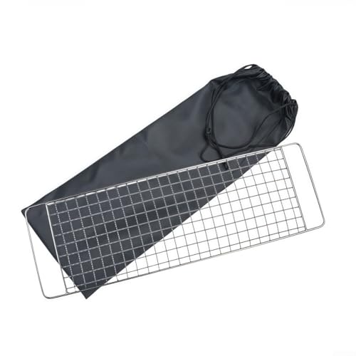 Grillrost 38x12cm Edelstahlkonstruktion mit gekreuztem Drahtgeflecht für gleichmäßige Wärmeverteilung (B) von ToolsEvery