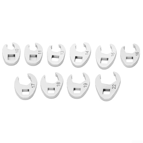 Hahnenfußschlüssel, offenes Ende, 3/8-Zoll-Antrieb, kompatibel mit Drehmomentschlüssel-Größen 10 bis 22 mm, entworfen für enge Räume und schwer erreichbare Schrauben, 10 Stück von ToolsEvery