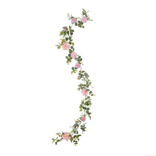 Home and Event Dekorative Rebe mit künstlichen Eukalyptusblättern, Gänseblümchen und Schmetterlingen, Seiden- und Kunststoffmaterialien (A-01) von ToolsEvery