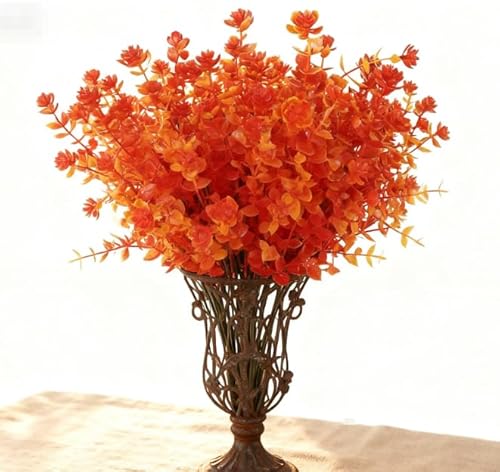 Künstliche Eukalyptus-Stiele, Blätter, für den Außenbereich, realistische Herbst-Blumen, für Herbstdekoration, Tischdekoration, Erntedankfest, Hochzeit, 16 Stück von ToolsEvery