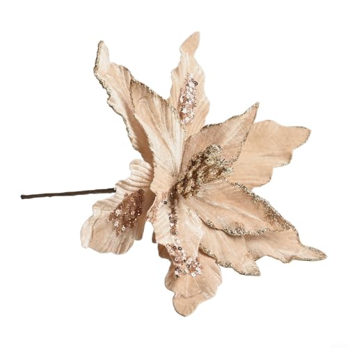 Künstliche Weihnachtsblumen, festliche Dekoration mit flexiblem Stiel für einfaches Anordnen auf mehreren Oberflächen (für Champagner) von ToolsEvery