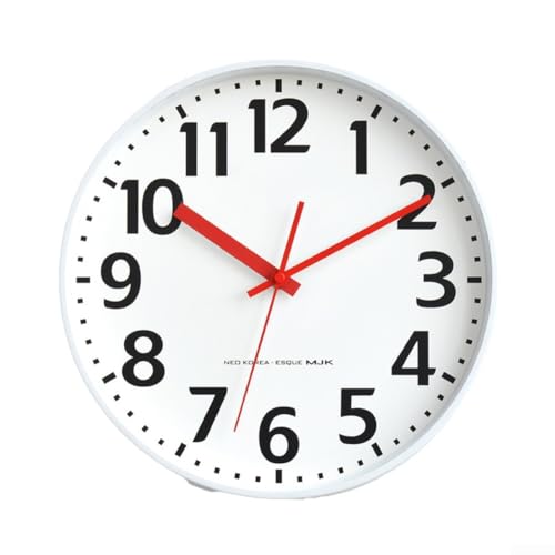 Leicht zu lesende 30,5 cm Wanduhr, rundes Design mit geräuschlosem Mechanismus für Zuhause und Büro (weiß) von ToolsEvery