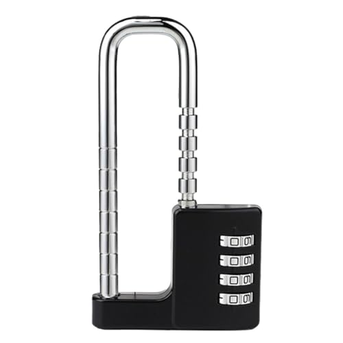 Mechanisches Passwort-Vorhängeschloss mit verstellbarer U-Form für Schränke und Kleiderschränke, Design für langfristige Nutzung (schwarz) von ToolsEvery