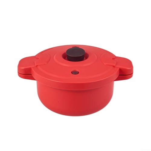 Mikrowellen-Drucktopf, 27,5 x 14 cm, multifunktionaler Dampfgarer, einfaches Kochen in der Mikrowelle, Rot, für Dampfgarer, Reis, Gemüse, Fisch von ToolsEvery