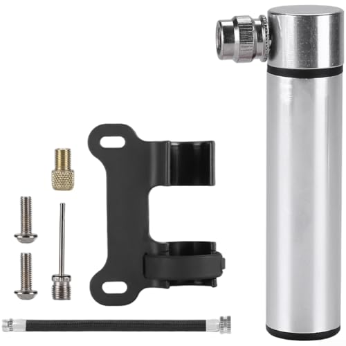 Mini-Fahrradpumpe mit 120 PSI Hochdruckausgang, leichte Aluminiumlegierung, kompatibel mit mehreren Ventiltypen für effizientes Aufpumpen (SilberB) von ToolsEvery