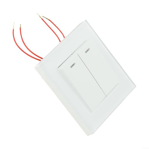 Moderner Wandschalter aus gehärtetem Glas mit doppelter Steuerung, perfekt für Wohnzimmer, Schlafzimmer und Badezimmer (weiß) von ToolsEvery