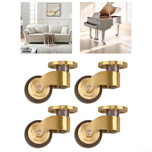 Möbelrollen aus Messing, 360° Messingrollen, leises Lager, Schwerlastrad, 34 x 28 mm, für Sofa, Klavier, Tisch, Schrank, Umzug, 4 Stück Möbelrollen aus Messing, 360° Messingrollen, leises Lager, Schwerlastrad, 34 x 28 mm, für Sofa, Klavier, Tisch, Schrank, Umzug, 4 Stück von ToolsEvery