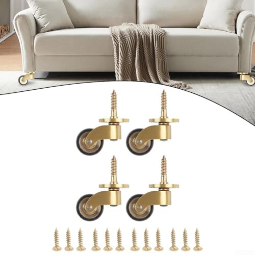 Möbelrollen aus Messing, 360° Messingrollen, leises Lager, Schwerlastrad, für Sofa, Möbel, Tische, Schrank, Umzug, 4 Stück Möbelrollen aus Messing, 360° Messingrollen, leises Lager, Schwerlastrad, für Sofa, Möbel, Tische, Schrank, Umzug, 4 Stück von ToolsEvery