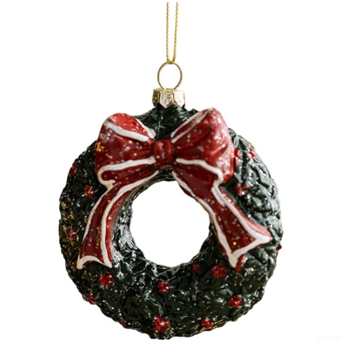 PVC-Ornament-Set mit handbemalten Urlaubs-Designs, einschließlich Haus, Trommel, Krücken, Girlande, Van, Pickup-Truck und Briefkasten (Kranz) von ToolsEvery